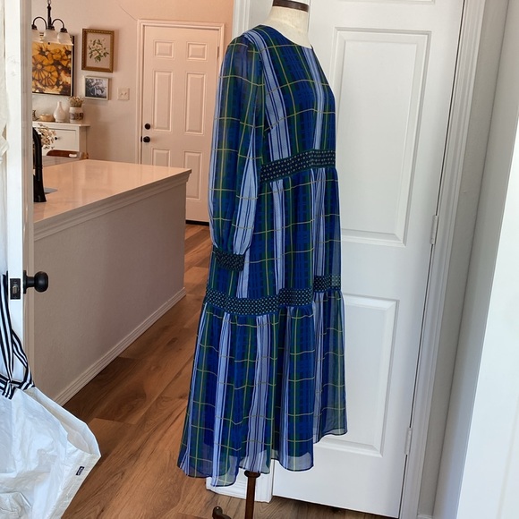 GRETCHEN SCOTT campbell plaid tiered midi dress - Picture 11 of 12